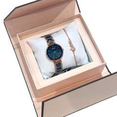 Combo Phụ Kiện Đồng Hồ Nữ JA-1209C +Lắc Nơ ESME ES214