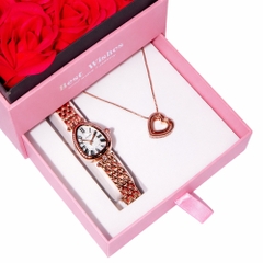 Combo  Đồng Hồ Nữ JA-1526D Julius Hàn Quốc  + Dây Chuyển  ESME ES482