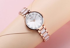 Đồng Hồ Nữ  JA-1209A Julius Hàn Quốc Dây Thép (Hồng Mặt Trắng)