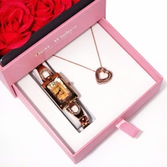 Combo Đồng Hồ Nữ JA-443B Julius + Dây Chuyền ESME ES482