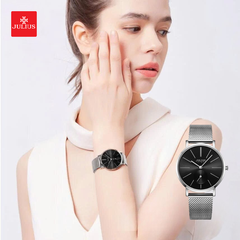 Đồng Hồ JS-022A Julius Star Hàn Quốc Dây Thép (Bạc)