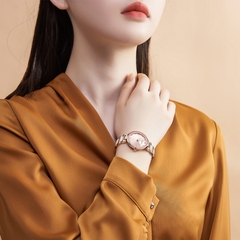 Đồng Hồ Nữ  JA-1209B Julius Hàn Quốc Dây Thép (Vàng Hồng)