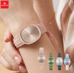 Đồng Hồ Nữ JA-1559 Julius Hàn Quốc Dây Da (4 màu)