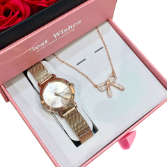 Combo Quà Tặng Đồng Hồ Nữ Julius JA-732C + Dây Chuyền ESME ES214A
