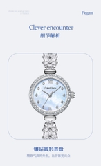 Đồng Hồ Nữ CK CK-8681 Dây Thép ( Xanh Xà Cừ )