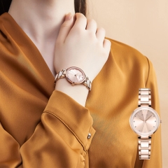 Đồng Hồ Nữ  JA-1209B Julius Hàn Quốc Dây Thép (Vàng Hồng)