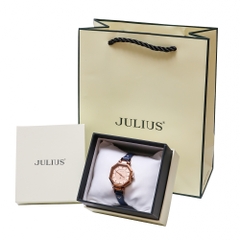 Đồng Hồ Nữ JA-750E Julius Hàn Quốc Dây Da (Xanh)