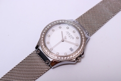Combo Quà Tặng Đồng Hồ Nữ Julius Star JS-040A Sapphire Julius Star Hàn Quốc Dây Thép (Bạc)