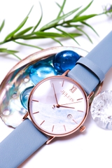 Đồng Hồ Nữ JA-1312B Julius Hàn Quốc Dây Da (Xanh)