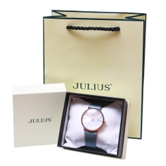 Đồng Hồ Nữ JA-1312B Julius Hàn Quốc Dây Da (Xanh)