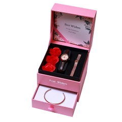 Combo Quà Tặng Đồng Hồ Nữ JA-979E Kèm Dây Mesh + Lắc Tay JSB078