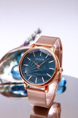 Đồng Hồ Nữ JA-888D1 Julius Hàn Quốc Dây Thép (Đồng Mặt Xanh)