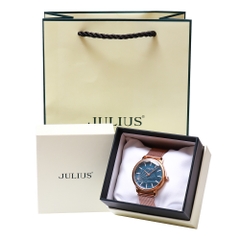 Đồng Hồ Nữ JA-888D1 Julius Hàn Quốc Dây Thép (Đồng Mặt Xanh)