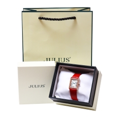 Đồng Hồ Nữ JA-1333B Julius Hàn Quốc Dây Da (Đỏ)