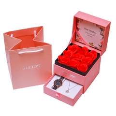 Combo Quà Tặng Đồng Hồ Nữ Julius  JS-062C Julius Star + Nữ Trang ESME ES180AS