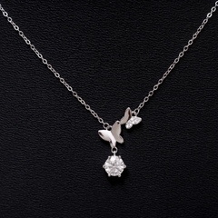 Dây Chuyền ESME ES167AKC Kim Cương Đá Moissanite Bạc 925 Xi Kim 5 lớp