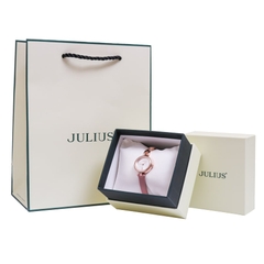 Đồng Hồ Nữ JA-1351A Julius Hàn Quốc Dây Da  (Hồng)