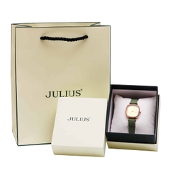 Đồng Hồ Nữ JA-1342B Julius Hàn Quốc Dây Da (Xanh)