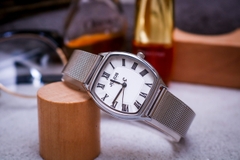 Đồng Hồ Nữ  JA-1242A Julius Hàn Quốc Dây Thép (Bạc)