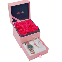 Combo Đồng Hồ Nữ JA-1283B Julius Hàn Quốc + Vòng Tay Hình Chú Rắn ES190B