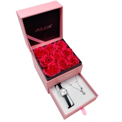 Combo Đồng hồ nữ Julius JA-1426A+ D.chuyền ES167AKC-HK079 moissanite 1cara