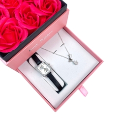 Combo Đồng hồ nữ Julius JA-1426A+ D.chuyền ES167AKC-HK079 moissanite 1cara