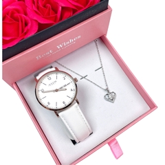 Combo Đồng hồ nữ Julius JA-1516A + D.chuyền ES431AS1-HK024 Moissanite 1cara