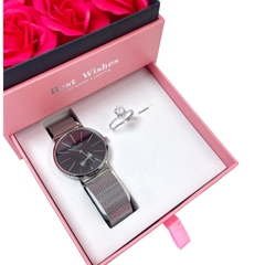 Combo Đồng Hồ Nữ JS-022A + Nhẫn Moissanite ES290AS