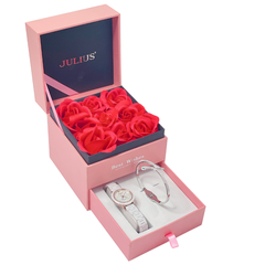 Combo Đồng Hồ Nữ JS-062A Julius Star + Vòng Tay Hình Chú Rắn ES190A