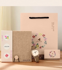 Đồng Hồ Nữ  JA-1436B Julius Hàn Quốc Dây Da (Nâu)