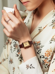 Combo Đồng Hồ Nữ Julius Hàn Quốc Dây Da JA-787E + Vòng Tay Julius JSB078