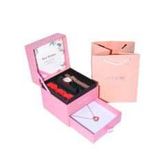 Combo Đồng Hồ Nữ JA-1475C Julius + Dây Mesh + Dây Chuyền ESME ES482