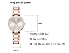 Đồng Hồ Nữ  JA-1209A Julius Hàn Quốc Dây Thép (Hồng Mặt Trắng)