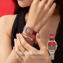 Đồng Hồ Nữ JA-1240C Julius Hàn Quốc Dây Da (Đỏ)