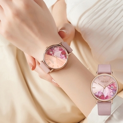 Combo Đồng Hồ Nữ JA-1312C Julius Hàn Quốc + Lắc Tay ES214 (Hồng)