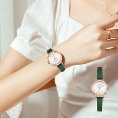 Đồng Hồ Nữ JA-1371B1 Julius Hàn Quốc Dây Da ( Xanh)