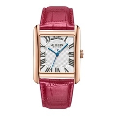 Đồng Hồ Nữ JA-1398A Julius Hàn Quốc Dây Da (Đỏ)