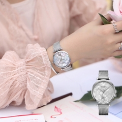 Đồng Hồ Nữ JS-003A Julius Star Hàn Quốc Mặt Xà Cừ (Bạc Trắng)
