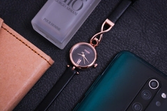 Đồng Hồ Nữ JA-1351D Julius Hàn Quốc Dây Da  (Đen)