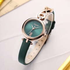 Đồng Hồ Nữ JA-1351C Julius Hàn Quốc Dây Da  (Xanh)