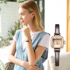 Đồng hồ nữ JA-496C Julius Hàn Quốc Dây Da (Nâu)