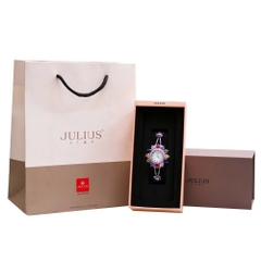 Đồng Hồ Nữ  JS-021B Julius Star Mặt Hoa Đính Đá Lục Sắc (Bạc)