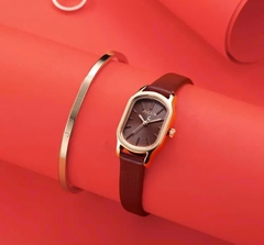 Đồng Hồ Nữ JA-1112D Julius Hàn Quốc dây da (Đỏ)
