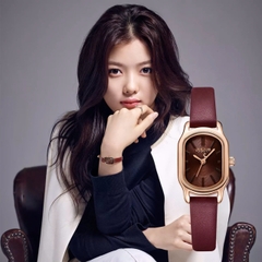 Đồng Hồ Nữ JA-1112D Julius Hàn Quốc dây da (Đỏ)