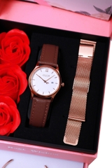 Combo Quà Tặng Đồng Hồ Nữ JA-1309LC Kèm Dây Mesh + Lắc Tay JSP078