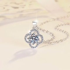 Dây Chuyền ESME ES171AKC Kim Cương Đá Moissanite Bạc 925 Xi Kim 5 lớp