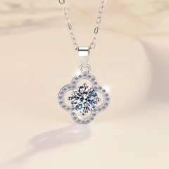 Dây Chuyền ESME ES171AKC Kim Cương Đá Moissanite Bạc 925 Xi Kim 5 lớp
