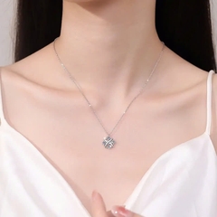 Dây Chuyền ESME ES180AS Kim Cương Đá Moissanite Bạc 925 Xi Kim 5 lớp