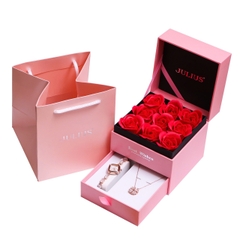 Combo Quà Tặng Đồng Hồ Nữ Julius JA-1425A Julius + Nữ Trang ESME ES095