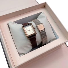 Combo Đồng Hồ Nữ Julius Hàn Quốc Dây Da JA-787E + Dây mesh